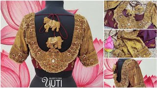 yuti new heavy jwellery work bridalblouse delivery in just 2 days so bride booking now #bridalblouse