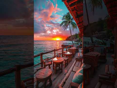 Serene Beach Café at Sunset 🌅 Peaceful Bossa Nova Jazz for Tranquility and Relaxation