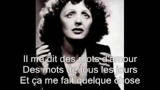 Edith Piaf -La vie en rose with lyrics