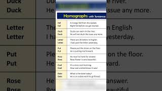 Common Homophones With Examples || #spokenenglish #vocabulary