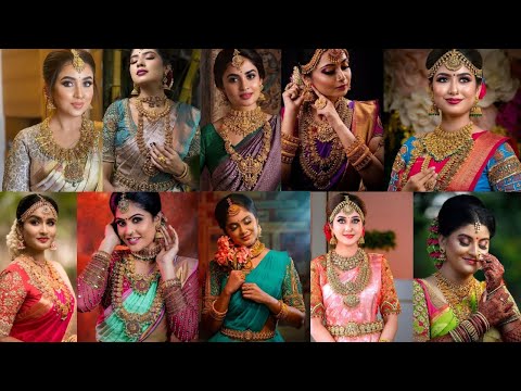 Beautiful Bridal jewellery collections for silk sarees, Latest Festival silk saree  jewellery ideas