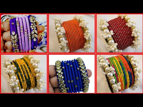 Eye-Catching Pearl Blue Golden Metallic Bangles For Ladies (SS Style Corner,,,2024)*",