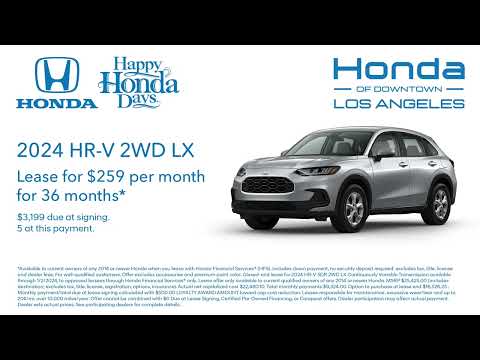 Happy Honda Days: Lease a 2024 Honda HR-V LX AWD | Honda of Downtown Los Angeles!