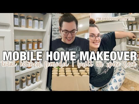 BUILDING A BUILT IN SPICE RACK IN OUR MOBILE HOME | 1991 mobile home makeover on a budget! Ep.36