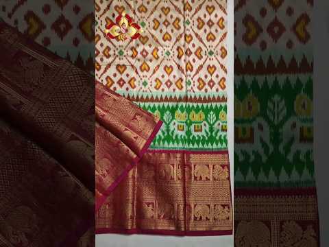 Kanchi border - Ikkat pure Pattu saree #silksarees #pochampallysaree #kanchipuram #sarees #trending