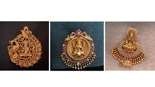 gold lakshmi pendants designs with weight