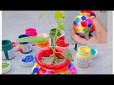 Unique pot &cute pot  amazing pot #art #amazing #beautiful #tulsi #plant  special plant 🌿 festival