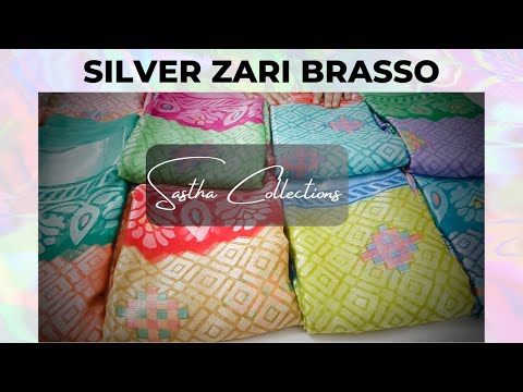 Sparkling Splendor: Explore Our Silver Zari Brasso Saree Collections ✨