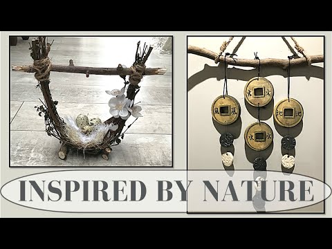 NATURE INSPIRED DECOR DIYS - SUPER CUTE RUSTIC TWIG BASKET - JAPANESE INSPIRED WIND CHIME