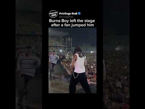 Burna Boy left the stage after a fan jumped him #burnaboy #afrobeats #singer