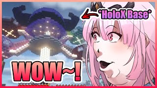 Calli From the Minecraft Stone Age Reacts To HoloX's High-Tech Alien Like Base【Hololive】