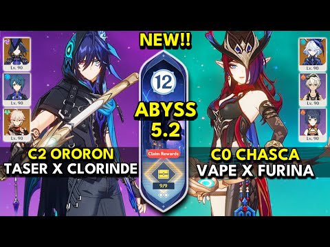 C2 Ororon Taser & C0 Chasca Vape | Spiral Abyss 5.2 Floor 12 9 Stars | Genshin Impact 5.2