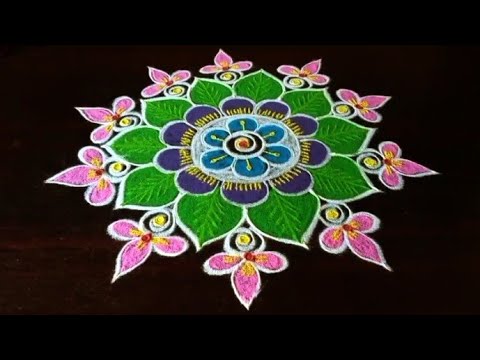 Pongal special beautiful flower kolam by laks rangoli designs 🌺🌼☘️