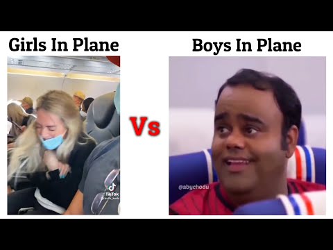 Girls In Plane Vs Boys In Plane !! Memes #viralmemes #mems