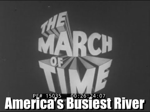 " AMERICA'S BUSIEST RIVER "  1950s MARCH OF TIME TV EPISODE  MONONGAHELA RIVER  COAL BARGES  15035