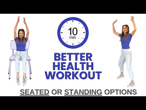 10 Minute Low Impact Workout and Chair Workout - Fat Burn Exercises