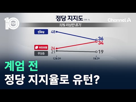 계엄 전 정당 지지율로 유턴? / 채널A / 뉴스TOP 10