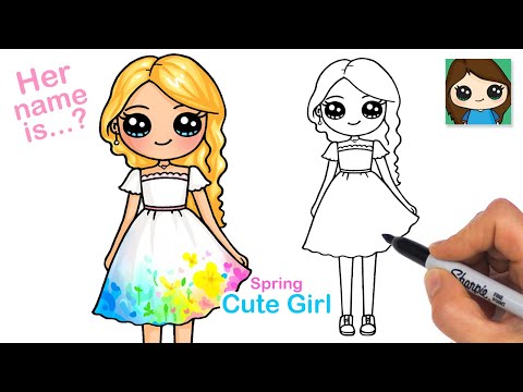 How to Draw a Cute Girl 🌸 Spring Flower Dress