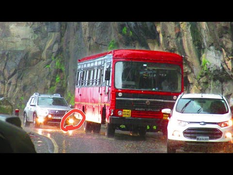 माळशेज घाट:3 MSRTC कल्याण~अहमदनगर,SHIVSHAHI BUS LAAL PARI BUS IN MONSOON AT MALSHEJ GHAT