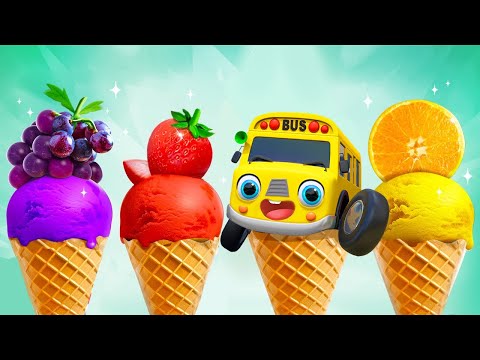 Ice Cream Bus Song | Fruit Ice Cream for Babies | Nursery Rhymes & Kids Songs - Baby Car Songs TV