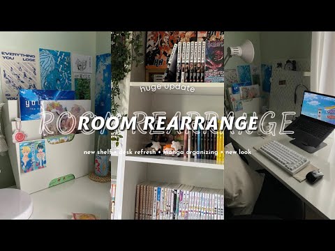 Room Rearrange | new manga shelf, reorganize stuff, desk refresh, IKEA