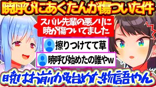 ホロメンからの"暁"呼びにあくたんが傷ついていた件で、自分が発祥なのにスバルに全責任を擦りつけるぺこらw【ホロライブ切り抜き/兎田ぺこら/大空スバル】