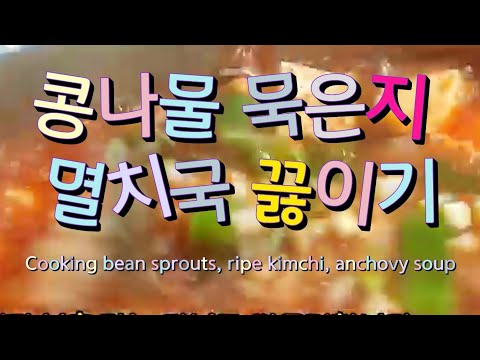 Making kimchi anchovy soup with bean sprouts