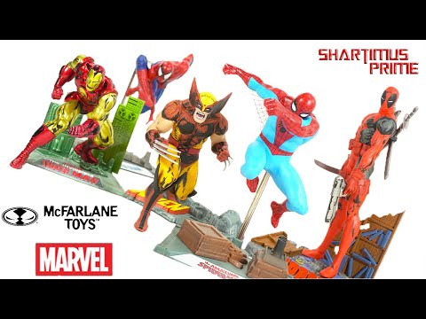 Marvel McFarlaneToys Spider-Man, Wolverine, Deadpool, and Iron Man 1/10 Scale Figurine Statue Review