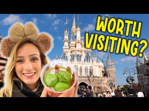 Americans visit TOKYO DISNEY RESORT! (Rides, Food, & Fun!)