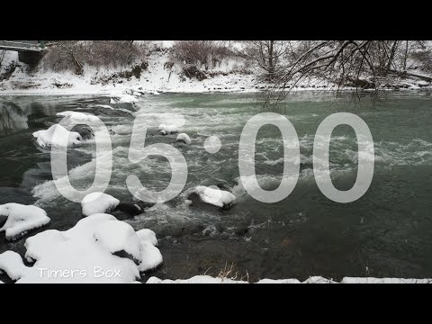 5 Minute Winter River Timer with Water Sounds - Perfect for Clasroom, Teachers & Kids, Break 🏫❄️