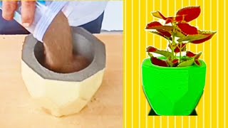 249.1 | how to make cement pot easily at home | cement craft