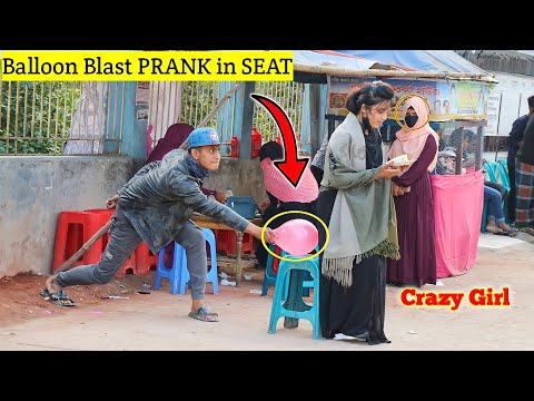 Update Viral Balloon Blast PRANK in Seat Cute Girl | Popping Balloon Blast Prank Funny Balloon Prank