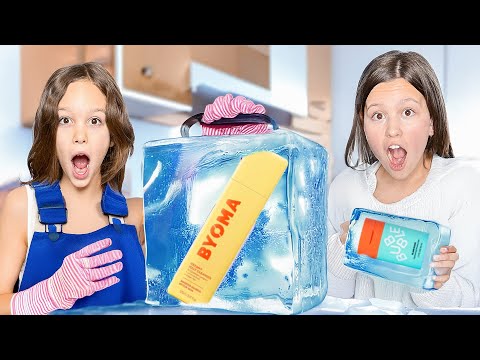 I HiDE my Daughters SKINCARE & MAKE UP inside blocks of ICE!