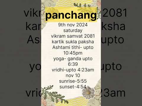 Daily panchang. Today panchang. 9th nov 2024