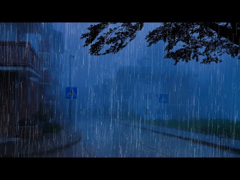 Listen for 3 Minutes and Fall Asleep Immediately - Heavy Rain & Robust Thunderstorm Sounds at Night