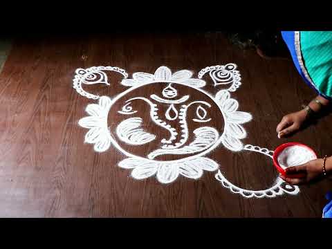 ganesha rangoli designs | kolam art | floor decoration