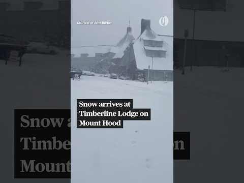 Snow has arrived at Timberline Lodge on Mount Hood