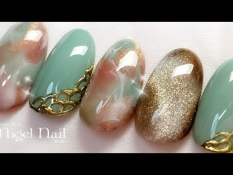 オリーブ ニュアンス×スターギャラクシーネイル☆Olive nuance × Star Galaxy Nail