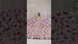 🌸DIY Handmade 5D Roll-Up Fabric Flower Wall Backdrop For Wedding & Party Decoration idea in 2024