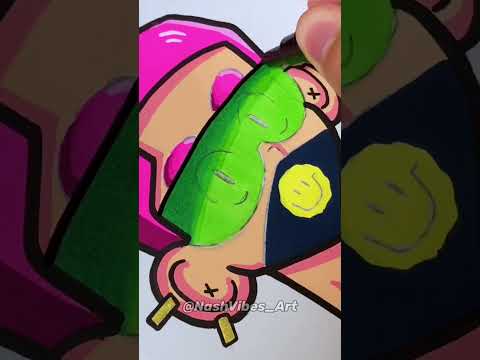 Drawing NEW Character with Posca Markers! Satisfying! (#Shorts)