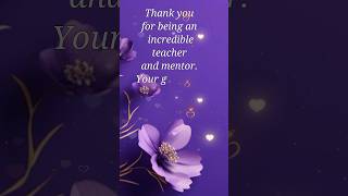 Thank You Note for Teachers | Happy Teacher' Day | Teachers Day Wishes #Shorts #happyteachersday