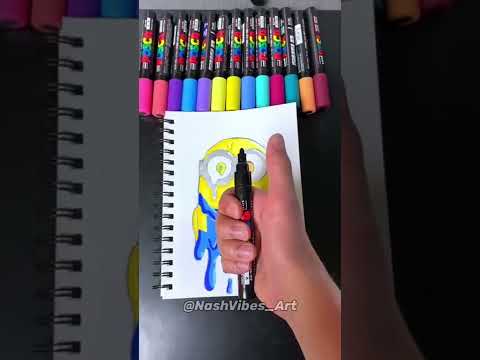 Drawing Minions Using Posca Markers! The Rise Of Gru! (#Shorts)