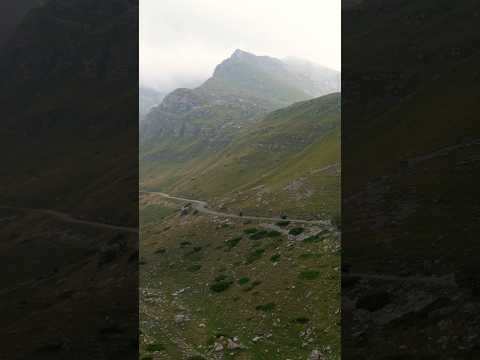 Riding Yamaha motorcycle through the Durmitor National Park in Montenegro