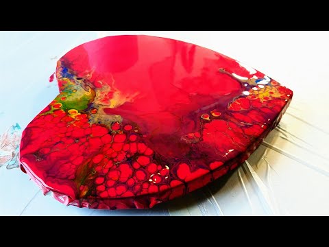 Acrylic pouring: Heart Bloom effect / webbing without ANY recipe. Why and how?