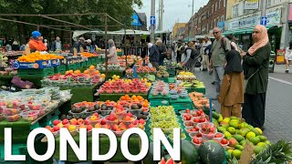 🇬🇧 LONDON STREET FOOD,  WALTHAMSTOW MARKET, EAST LONDON WALK, VIBRANT COMMUNITY, 4K HDR