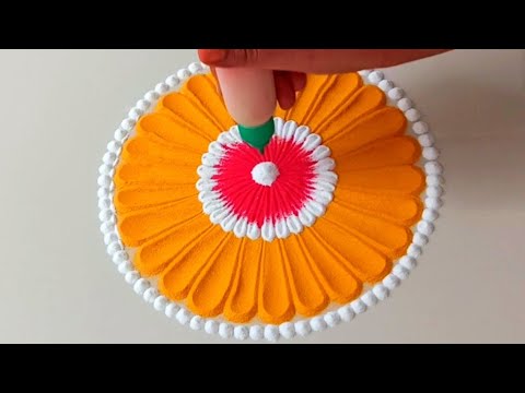 Small and beautiful rangoli design 2023|easy rangoli designs|simple rangoli|relaxing rangoli design