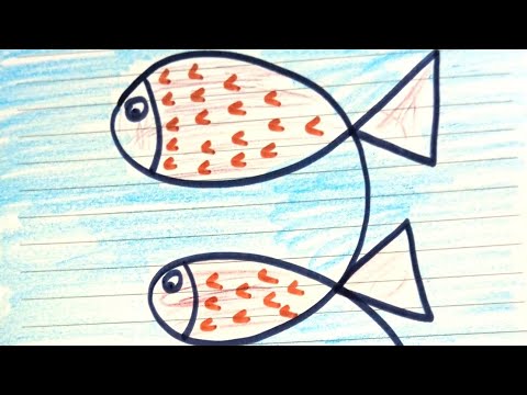 Draw Fishes With 3||Easy Drawing||#drawing #drawingforkids #coloring #colour #kidsvideo #kids