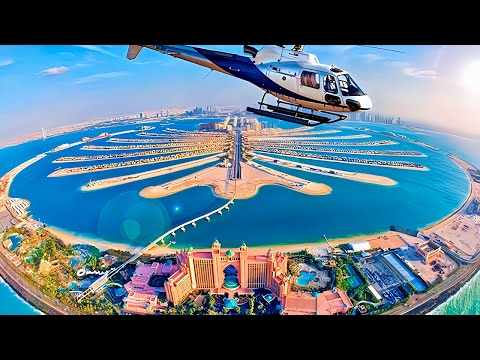 The View at Palm Jumeirah Dubai from Observatory and Helicopter Tours | 4K Trip vlog