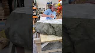 Hyperrealistic carved concrete stone table! #concretedesign  #functionalart  #hyperrealisticart