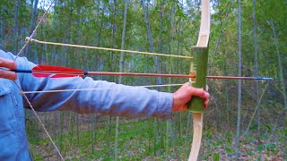 How To Make an Accurate Compound Bow From Bamboo.100% Natural Materials,Pure Handmade.